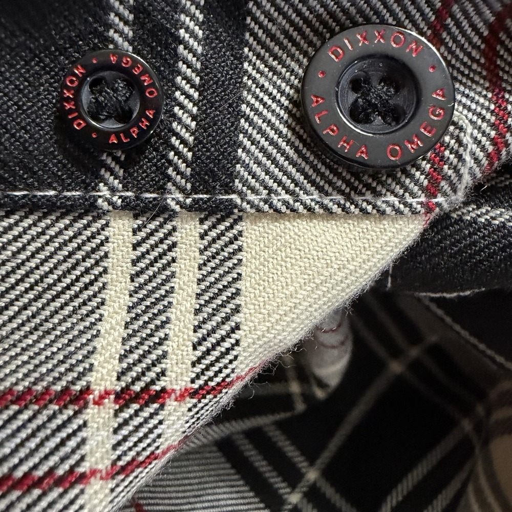 Dixxon Flannel Co CRO MAGS Mens Large Button Down Shirt Cream Black Red Plaid - Picture 5 of 8
